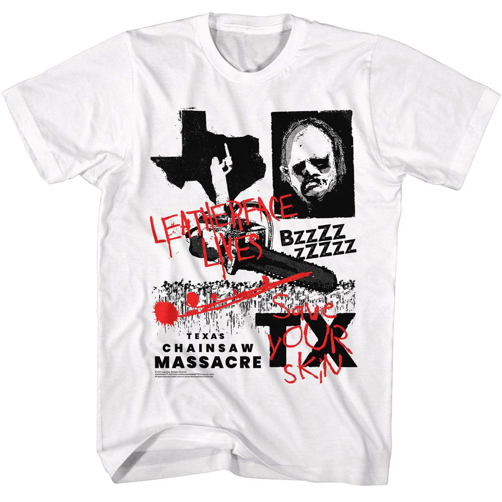 Texas Chainsaw Massacre Texas Chainsaw Leatherface Bzzz T-shirt Front