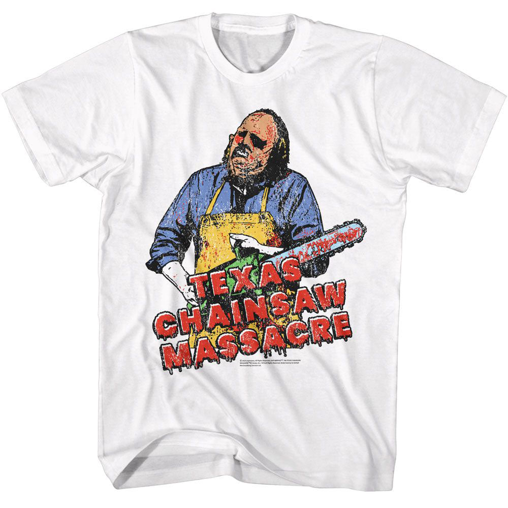Texas Chainsaw Massacre Texas Chainsaw Leatherface And Bloody Logo T-shirt Front