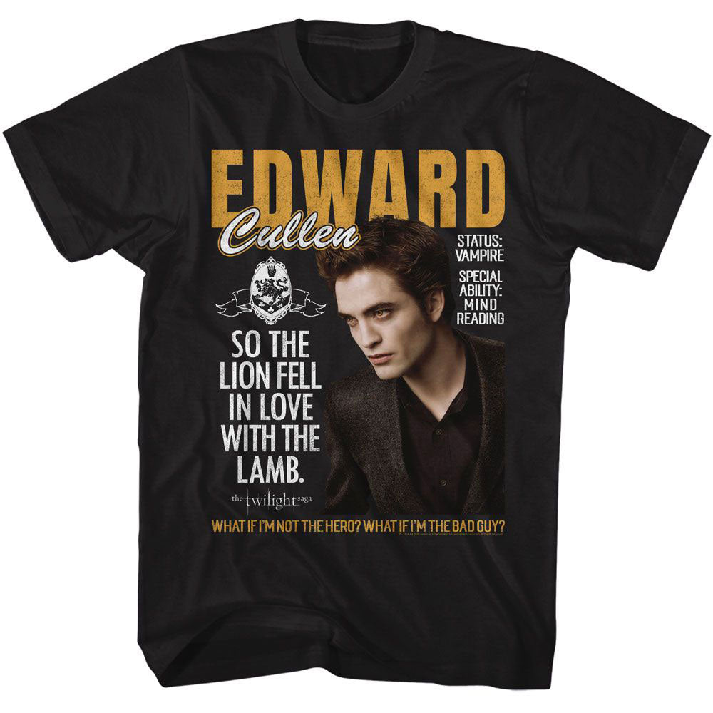 Twilight Edward Lion Fell In Love T-shirt Front