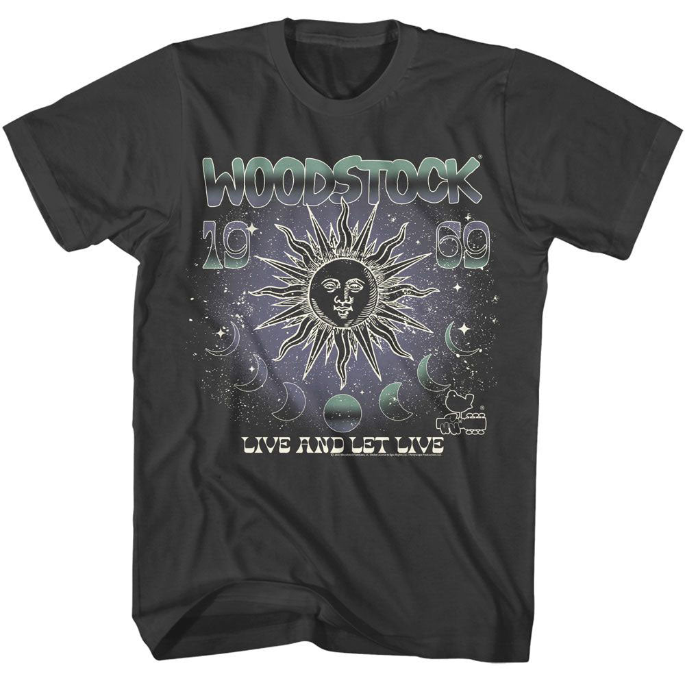 Woodstock Sun And Moon Phases T-shirt Front