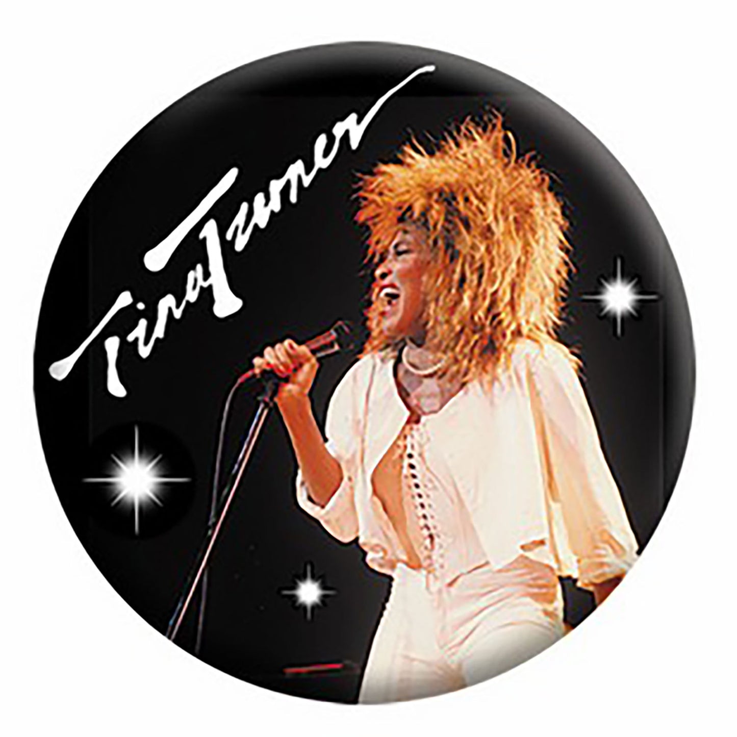 Tina Turner Singing Button Front