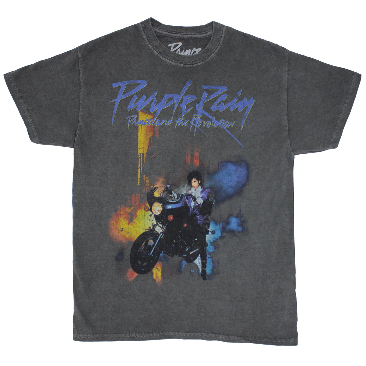 Prince Purple Rain On Grey T-shirt Front