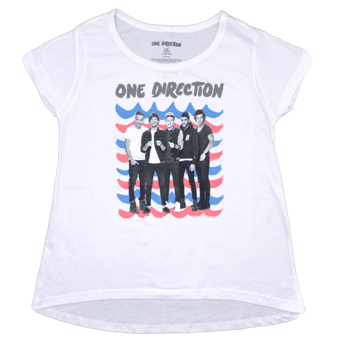 One Direction Blue & Pink Waves Junior Top Front