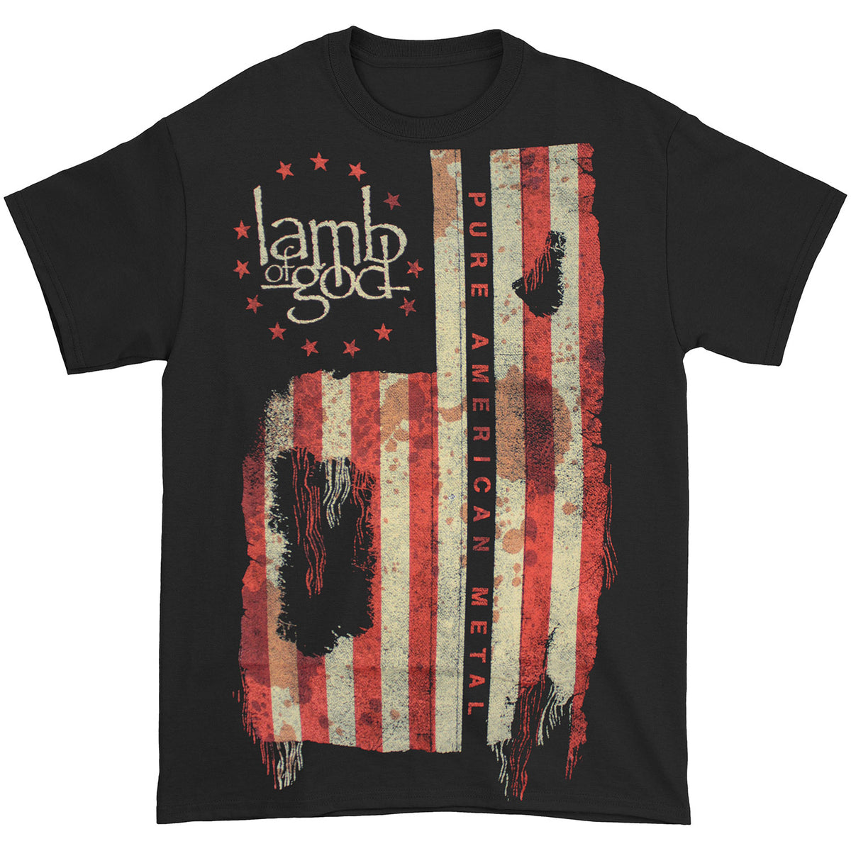 Lamb Of God Pure American Metal Flag T-shirt Front