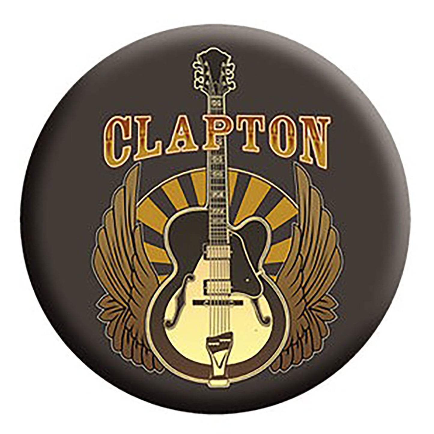 Eric Clapton Brown Guitar Button Front