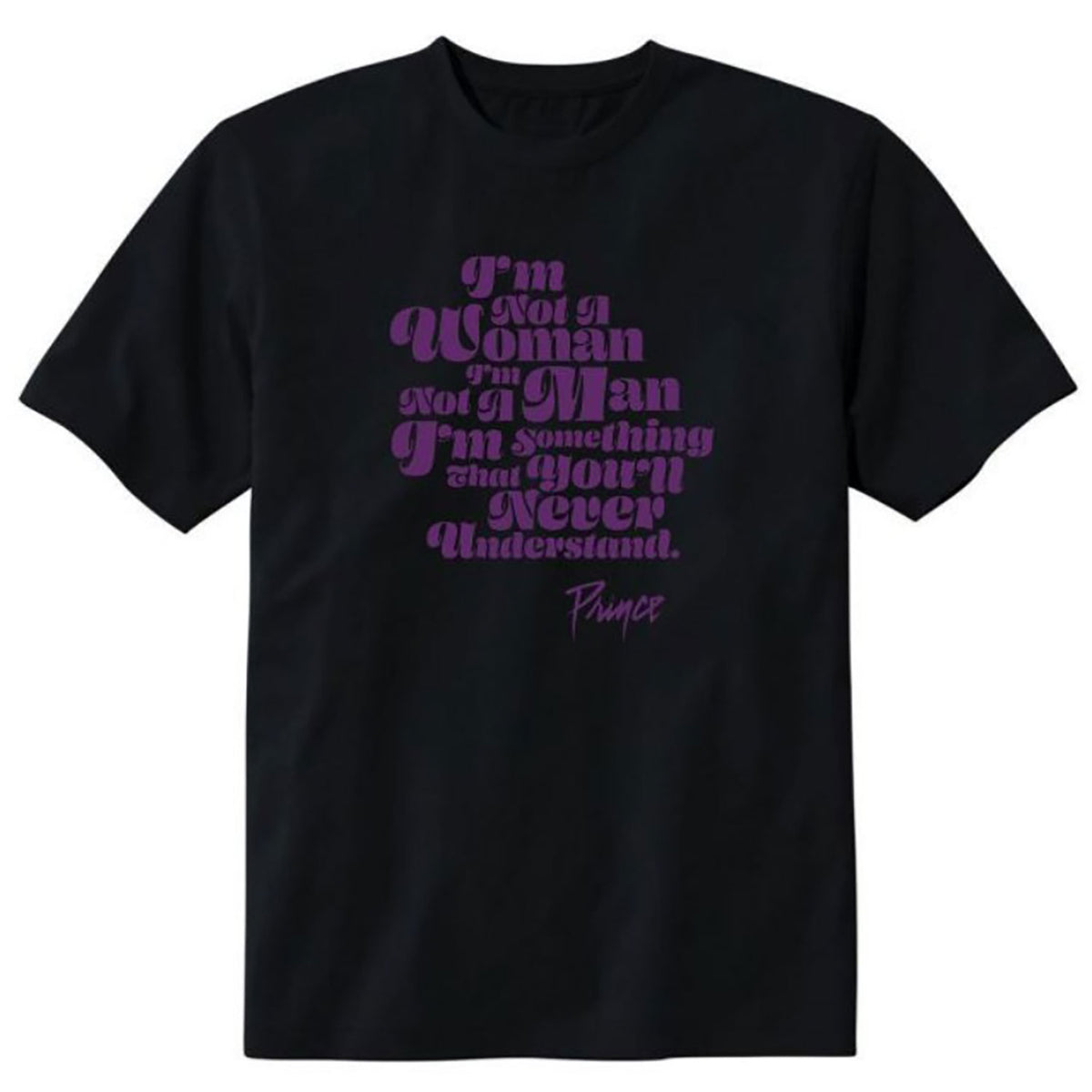 Prince Never Understand - Black T-shirt Front