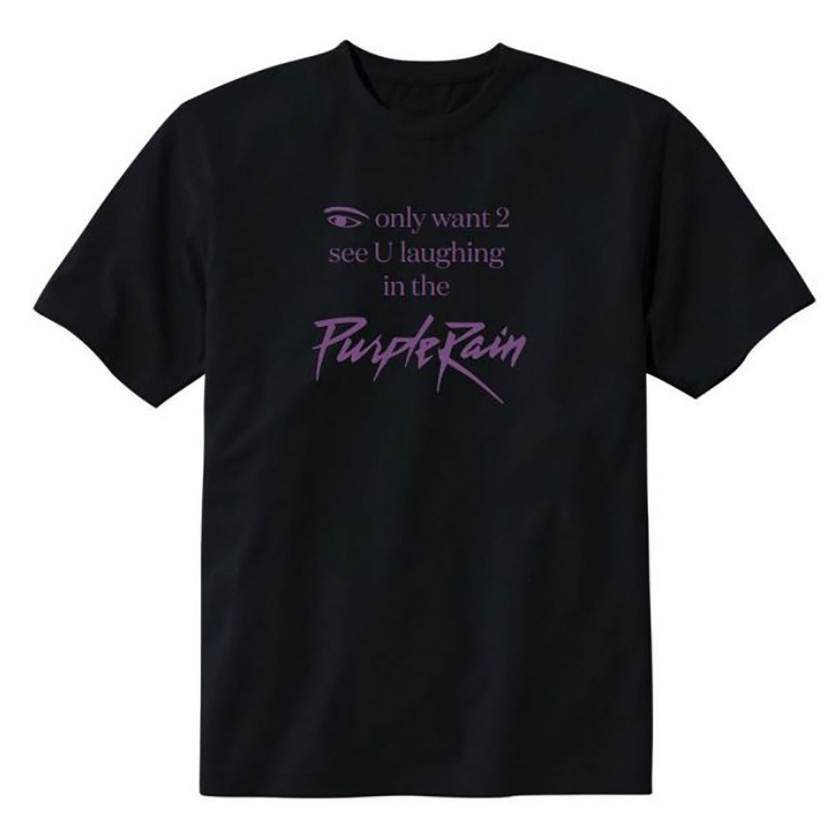 Prince Laughing In Purple Rain - Black T-shirt Front