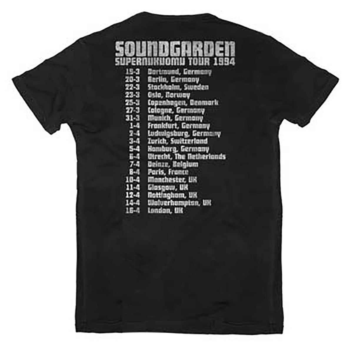 Soundgarden 1994 Tour Tee Slim Fit T-shirt Back