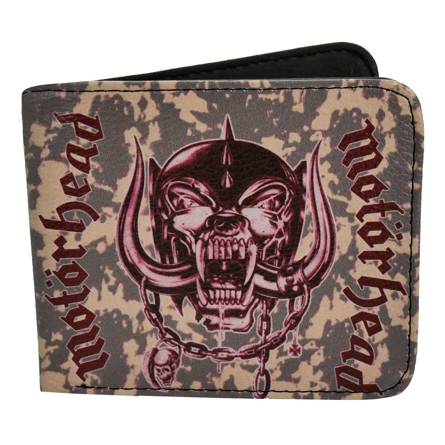 Motorhead England White Bi-Fold Wallet Front