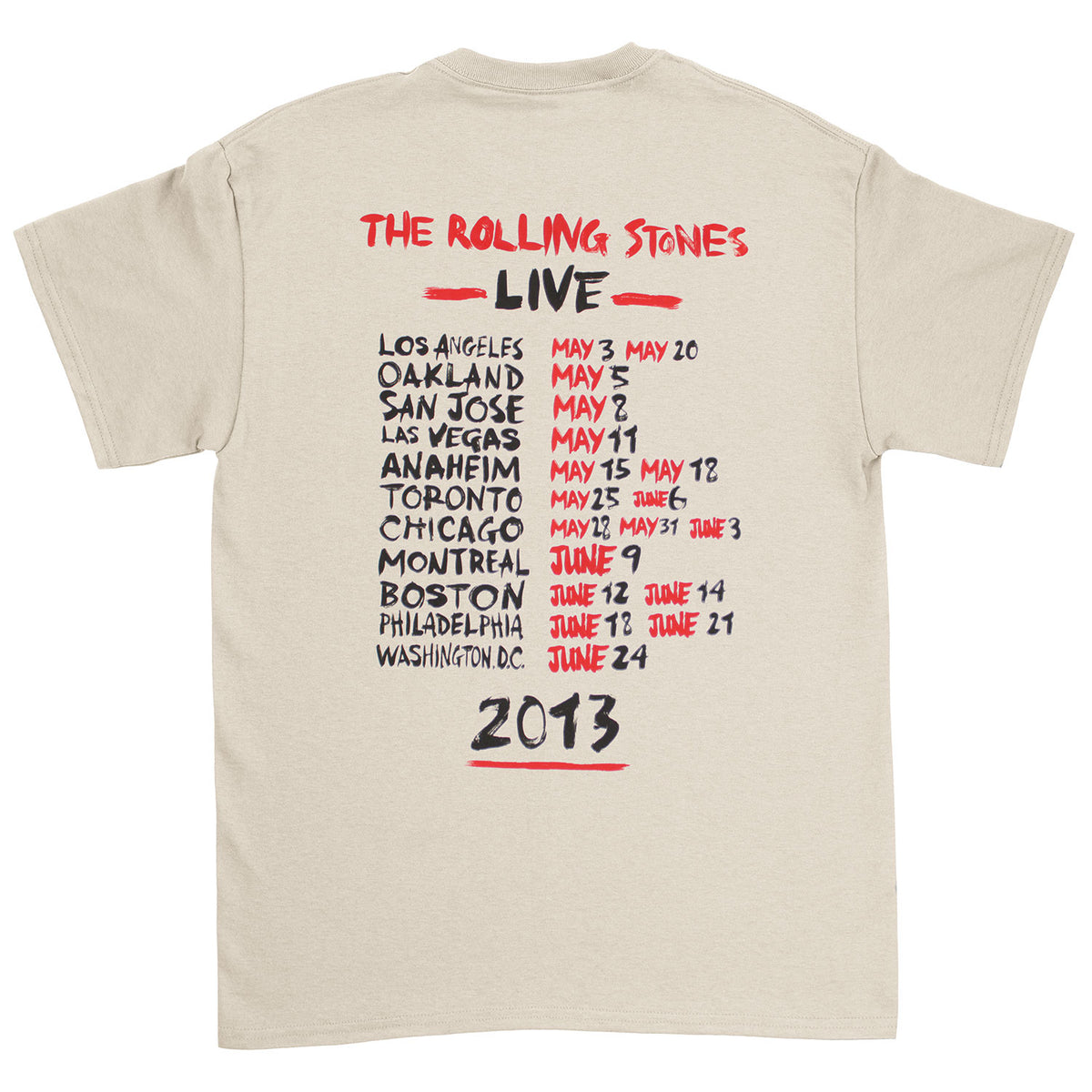 Rolling Stones Tongue Evolution 50 & Counting Live 2013 Tour Slim Fit T-shirt Back