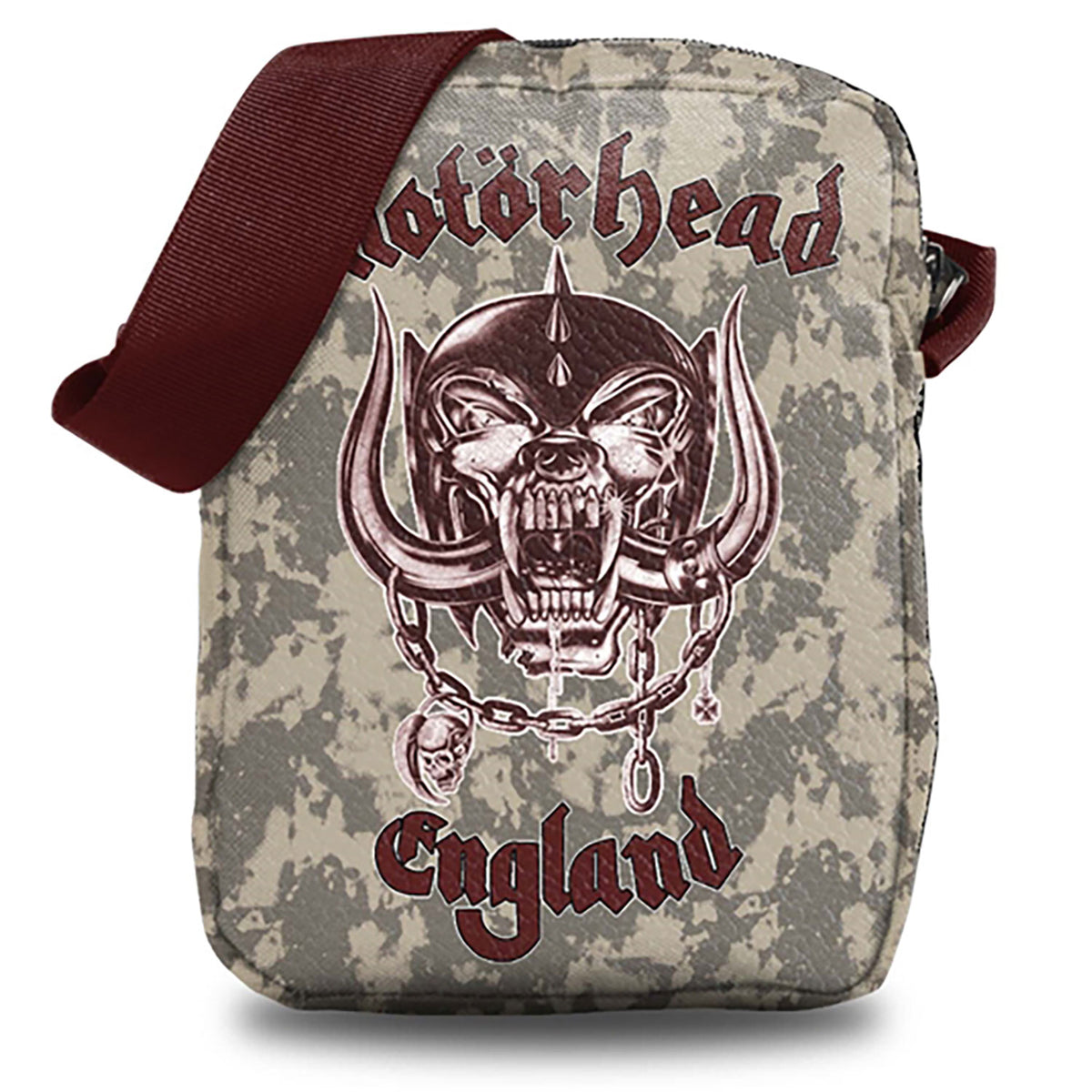 Motorhead England White Crossbody Bag Messenger Bag Front