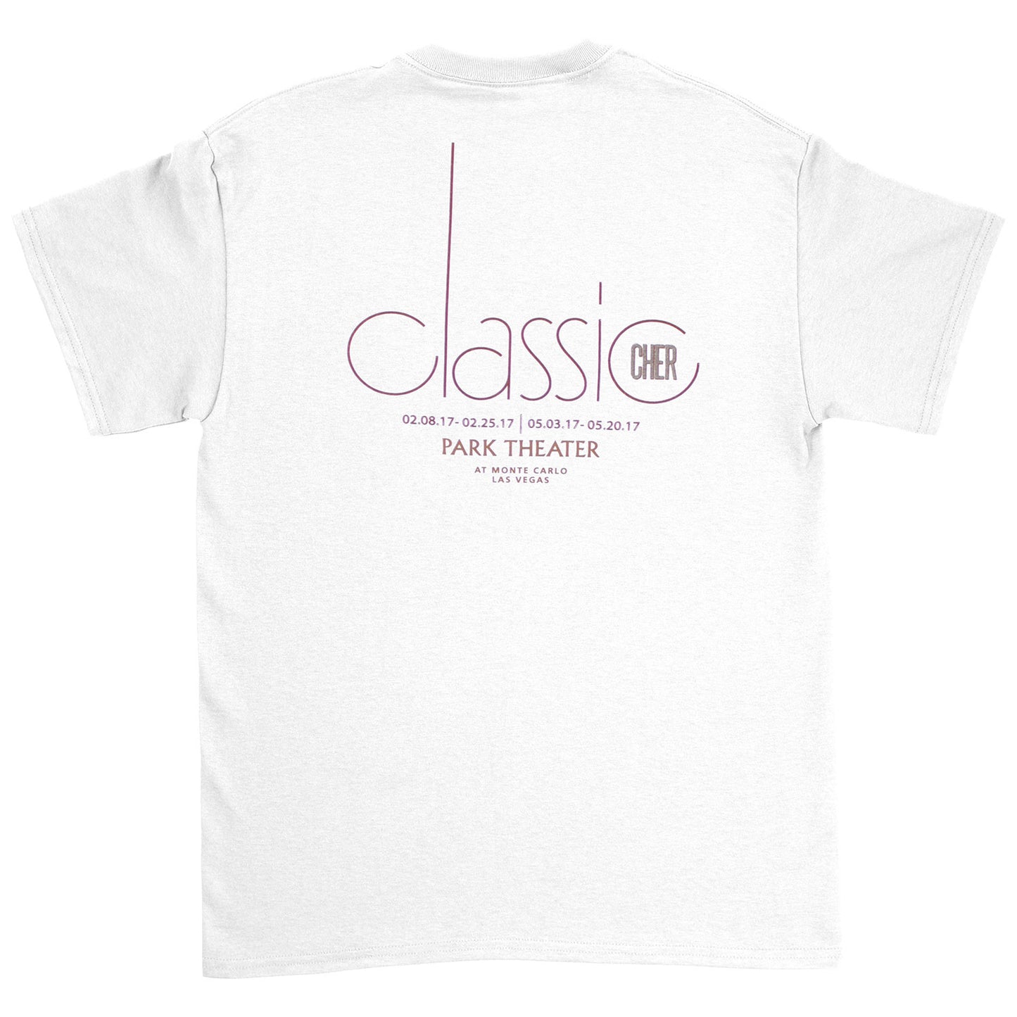 Cher Classic Park Theater Shows Las Vegas 2017 T-shirt Back