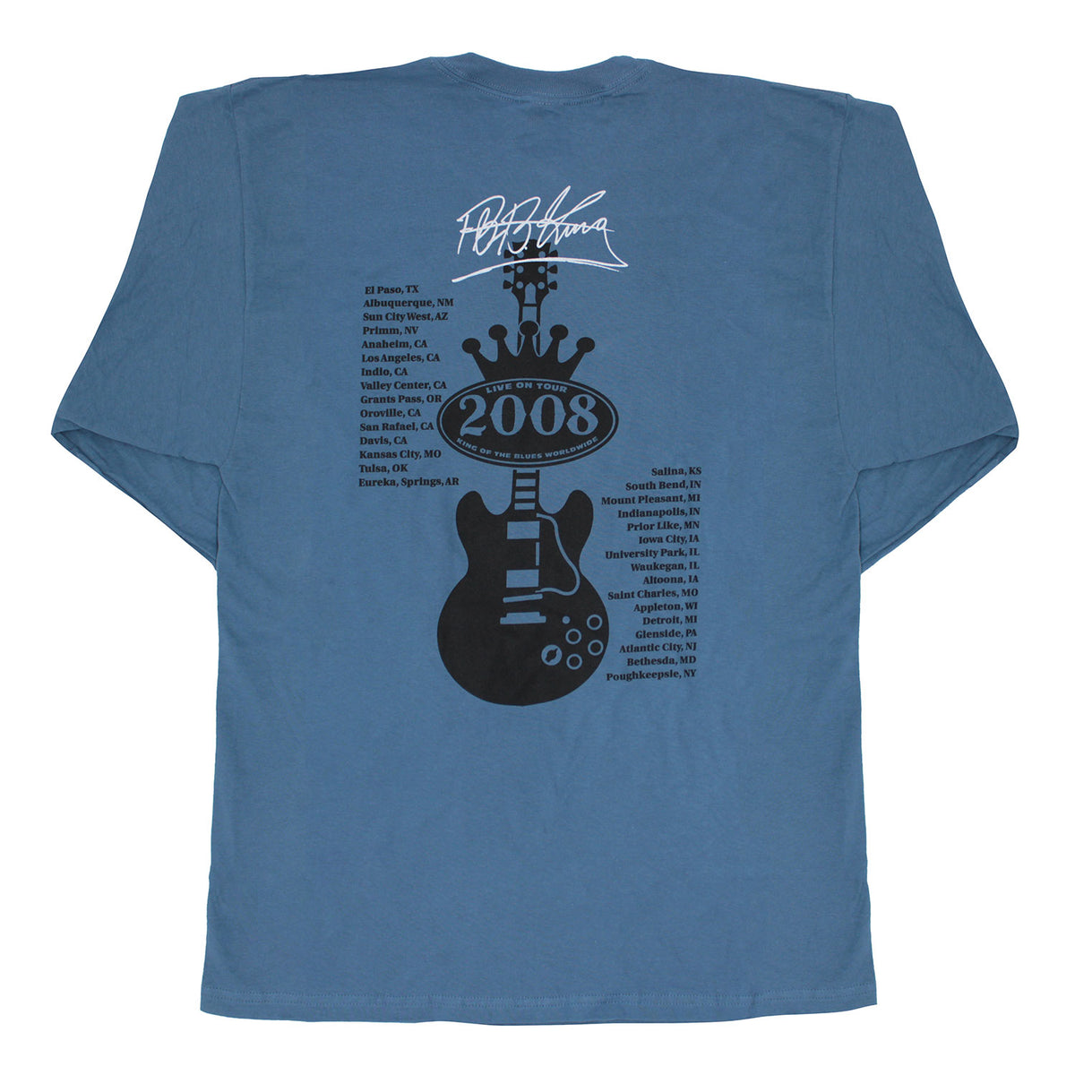 B.B. King Live On Tour 2008 King Of The Blues Worldwide Long Sleeve Back