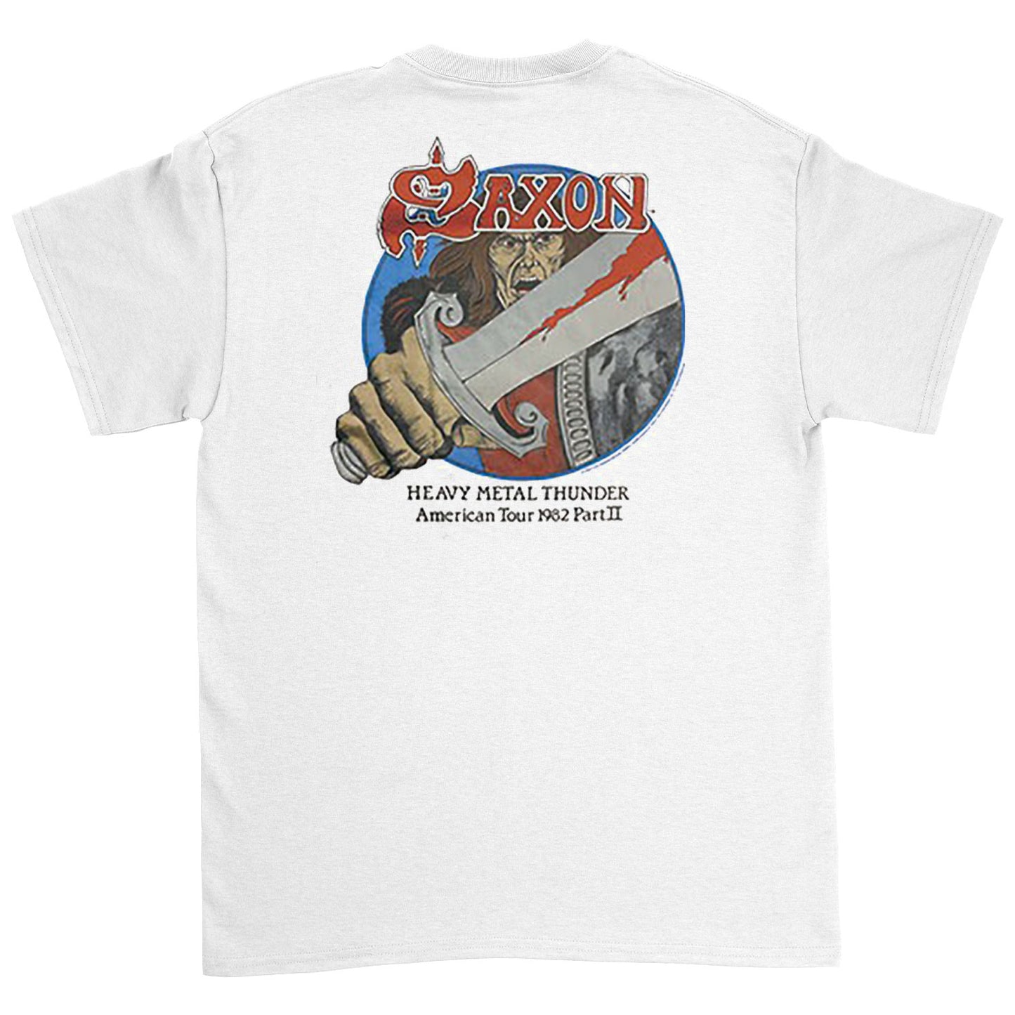 Saxon Heavy Metal Thunder Barbarian T-shirt Back