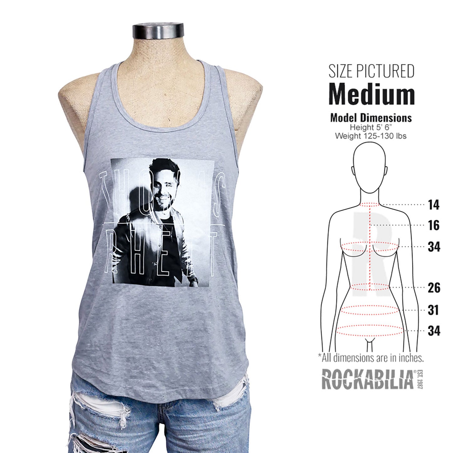 Thomas Rhett Boxed Photo & Logo Womens Tank Alt 3