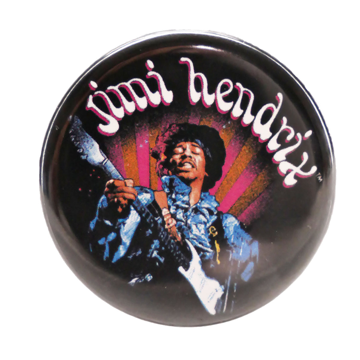 Jimi Hendrix Rays Button Front