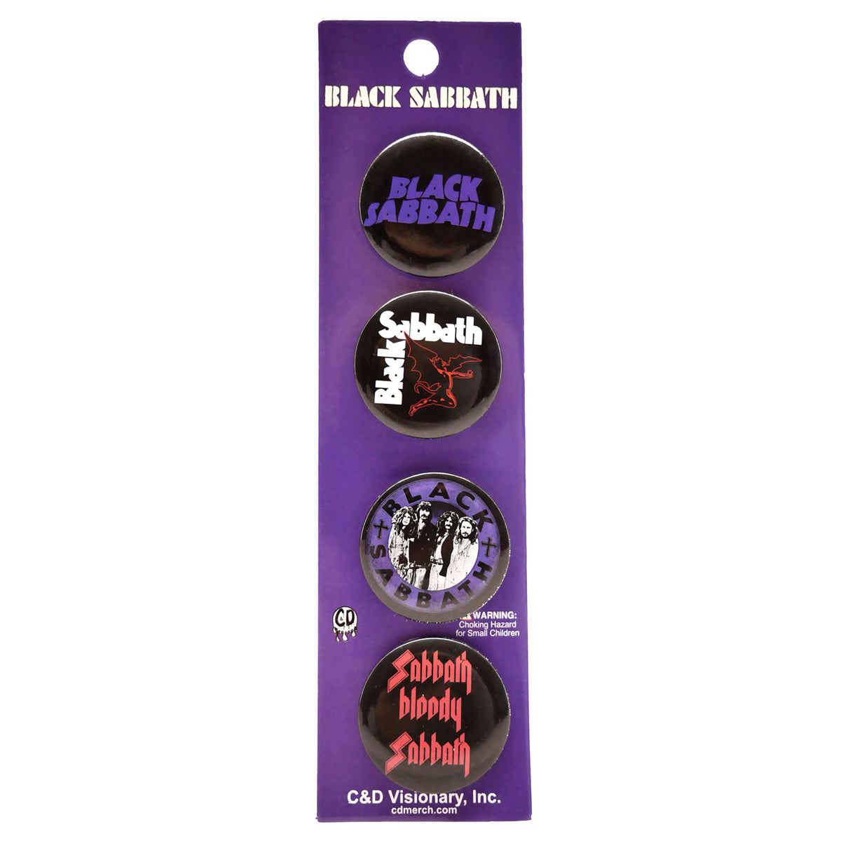 Black Sabbath Button Set Collector Items Front