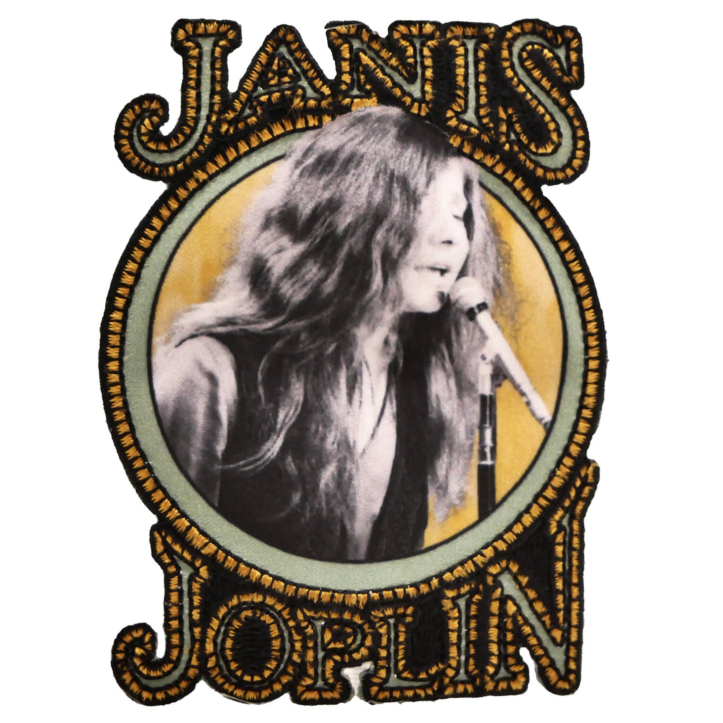 Janis Joplin Nouveau Letters Embroidered Patch Front