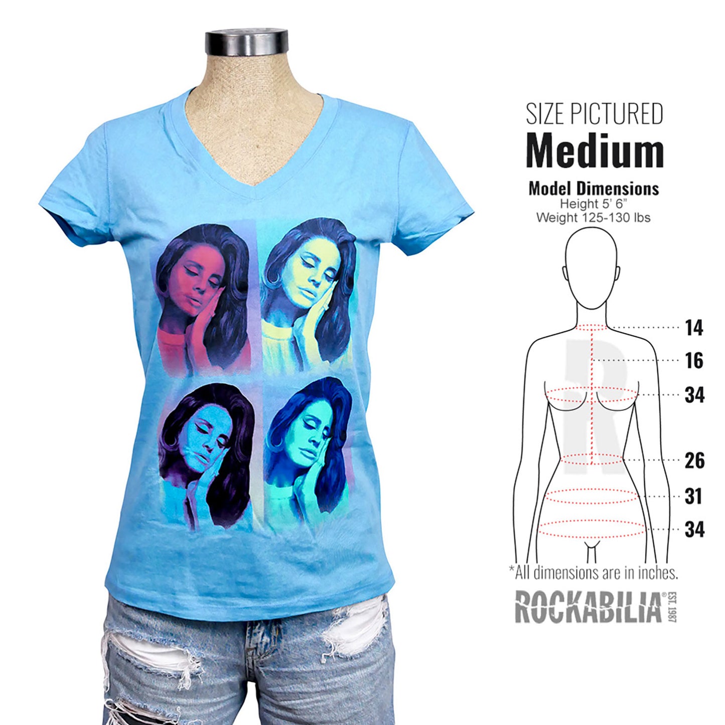 Lana Del Rey Face Art Junior Top Alt 3