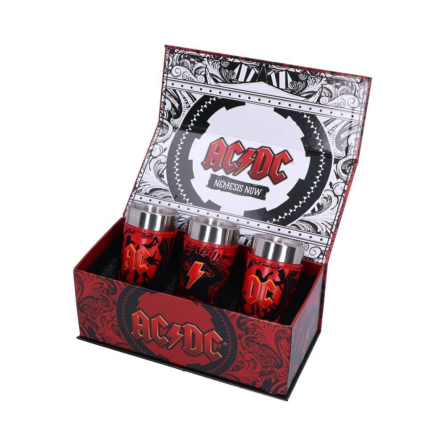 AC/DC Logo Shot Glass Set (Set of 3) 8.7cm Shot Glass Set Front