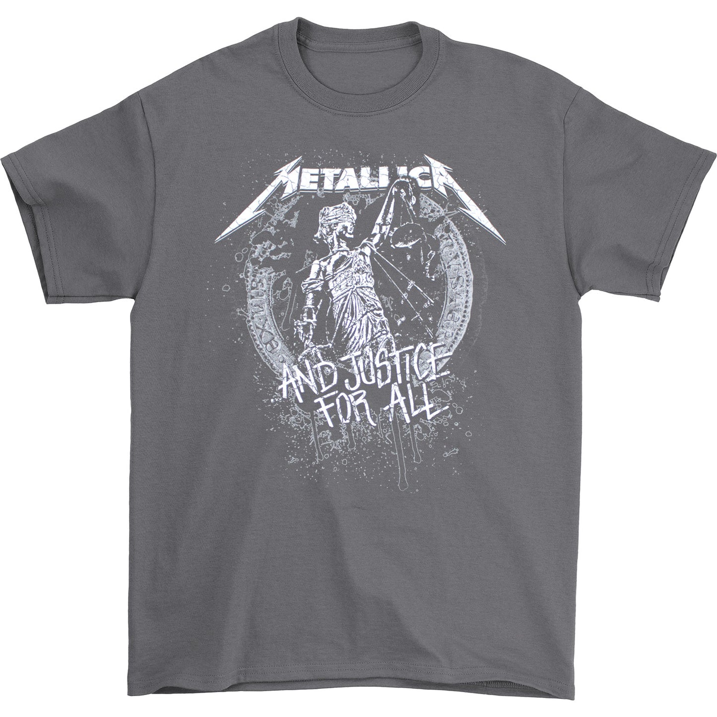 Metallica Grey & White Justice For All T-shirt Front