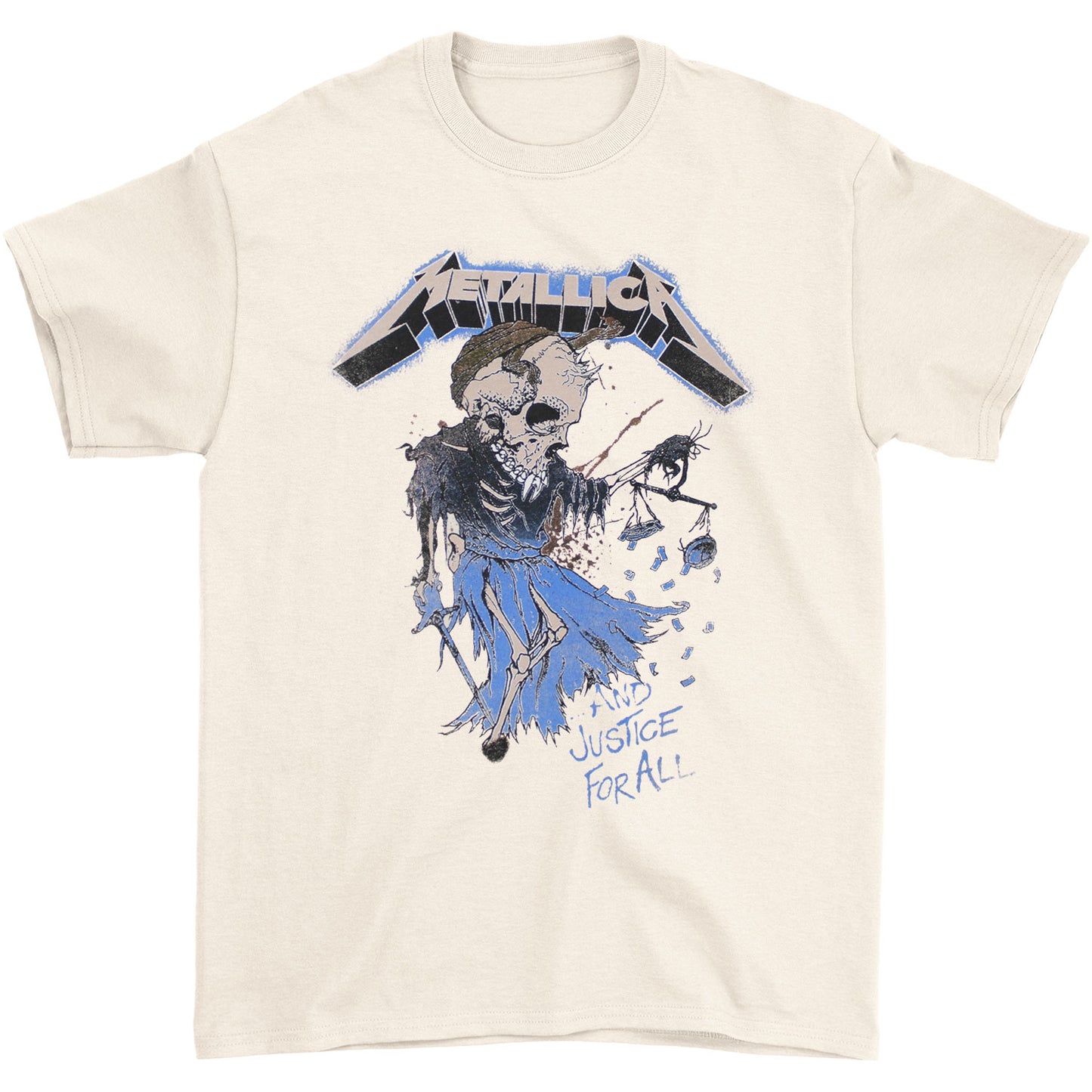 Metallica Justice For All Beige T-shirt Front