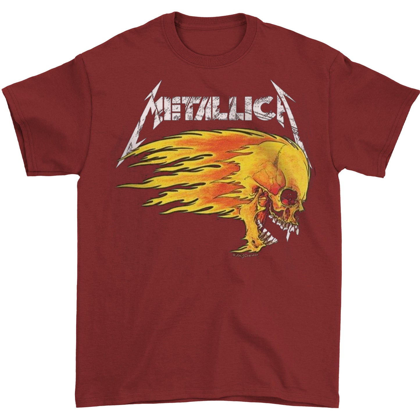 Metallica Flaming Skull T-shirt Front