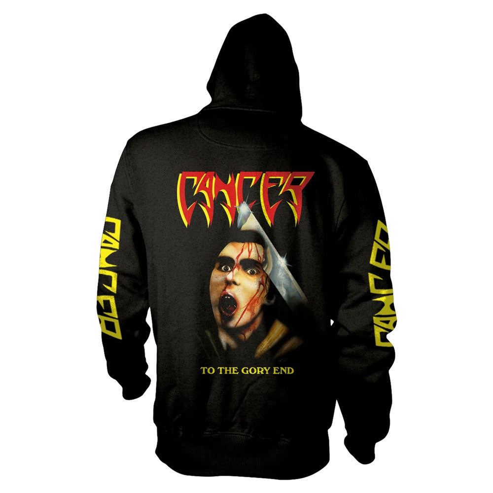 Cancer To The Gory End Zippered Hooded Sweatshirt Back
