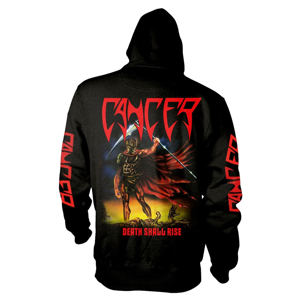 Cancer Death Shall Rise (black) Zippered Hooded Sweatshirt Back