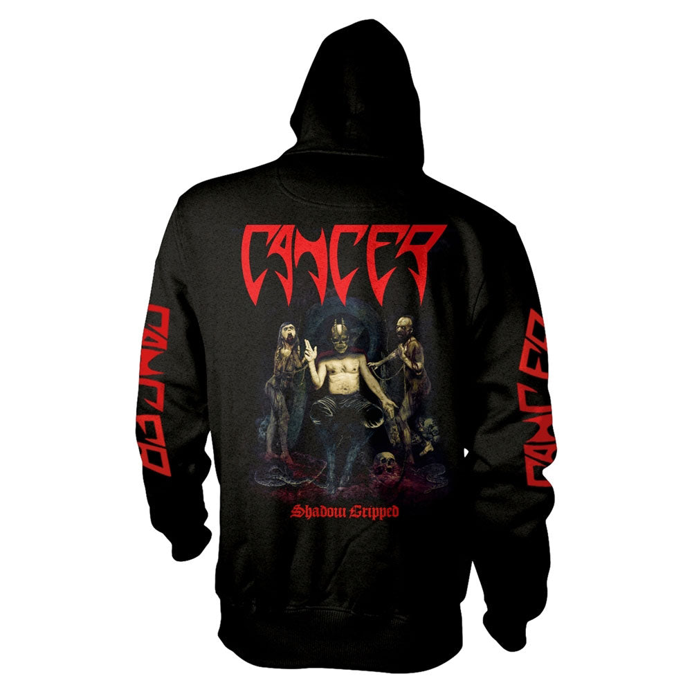 Cancer Shadow Gripped Zippered Hooded Sweatshirt Back