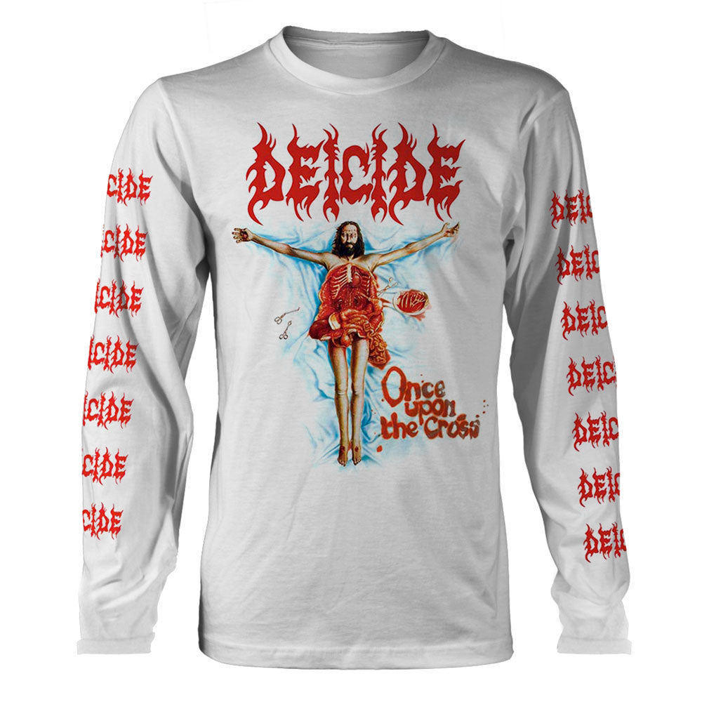 Deicide Once Upon The Cross (white) Long Sleeve Front