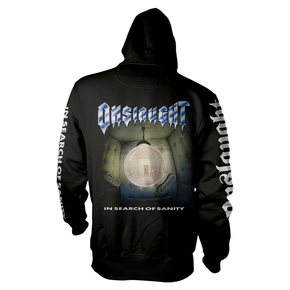Onslaught In Search Of Sanity Hooded Sweatshirt Back