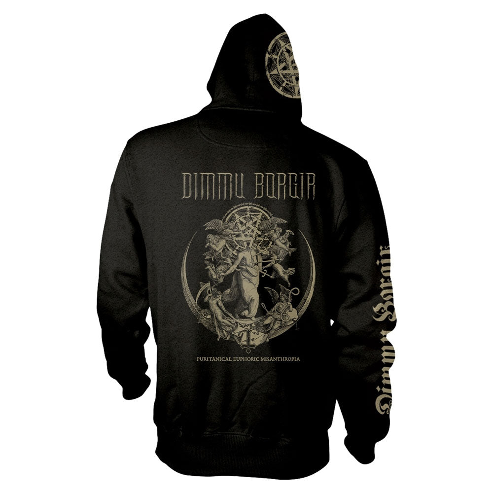 Dimmu Borgir Puritanical Euphoric Misanthropia Zippered Hooded Sweatshirt Back