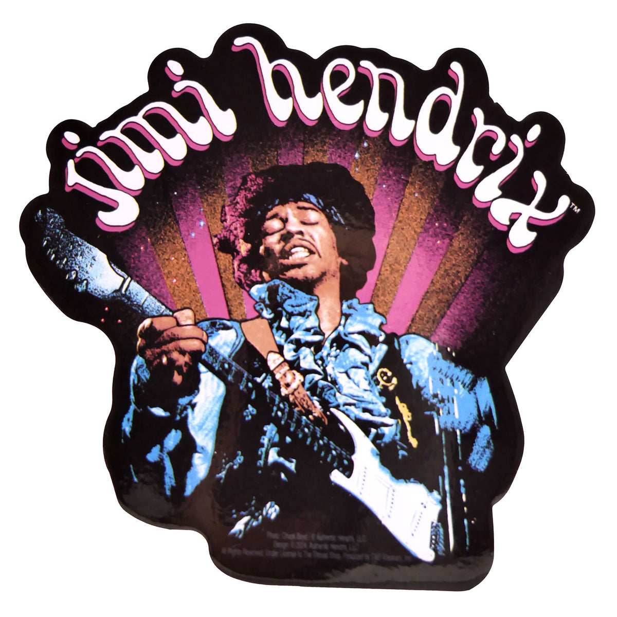 Jimi Hendrix Rays Sticker Front