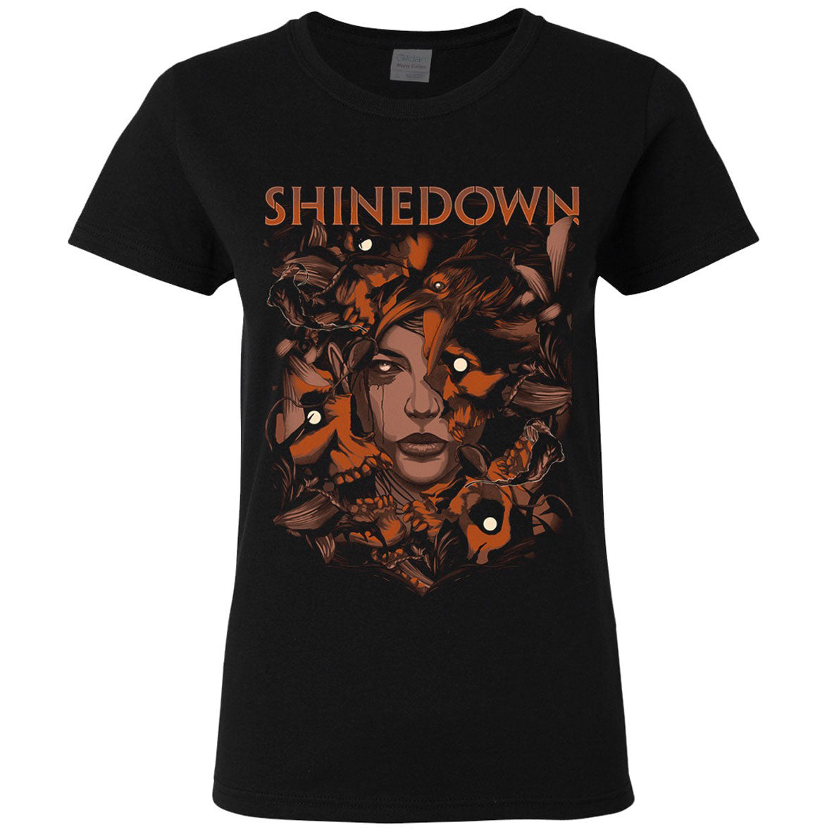 Shinedown My Monsters Are Real by Wildner Lima (Rockabilia Exclusive) Womens T-shirt Front