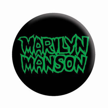 Marilyn Manson Name Logo Button Front
