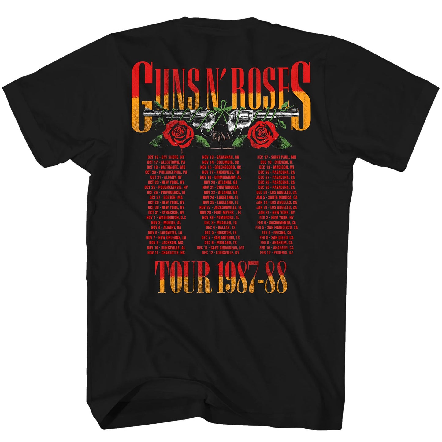 Guns N Roses Logo 87 - 88 T-shirt Back