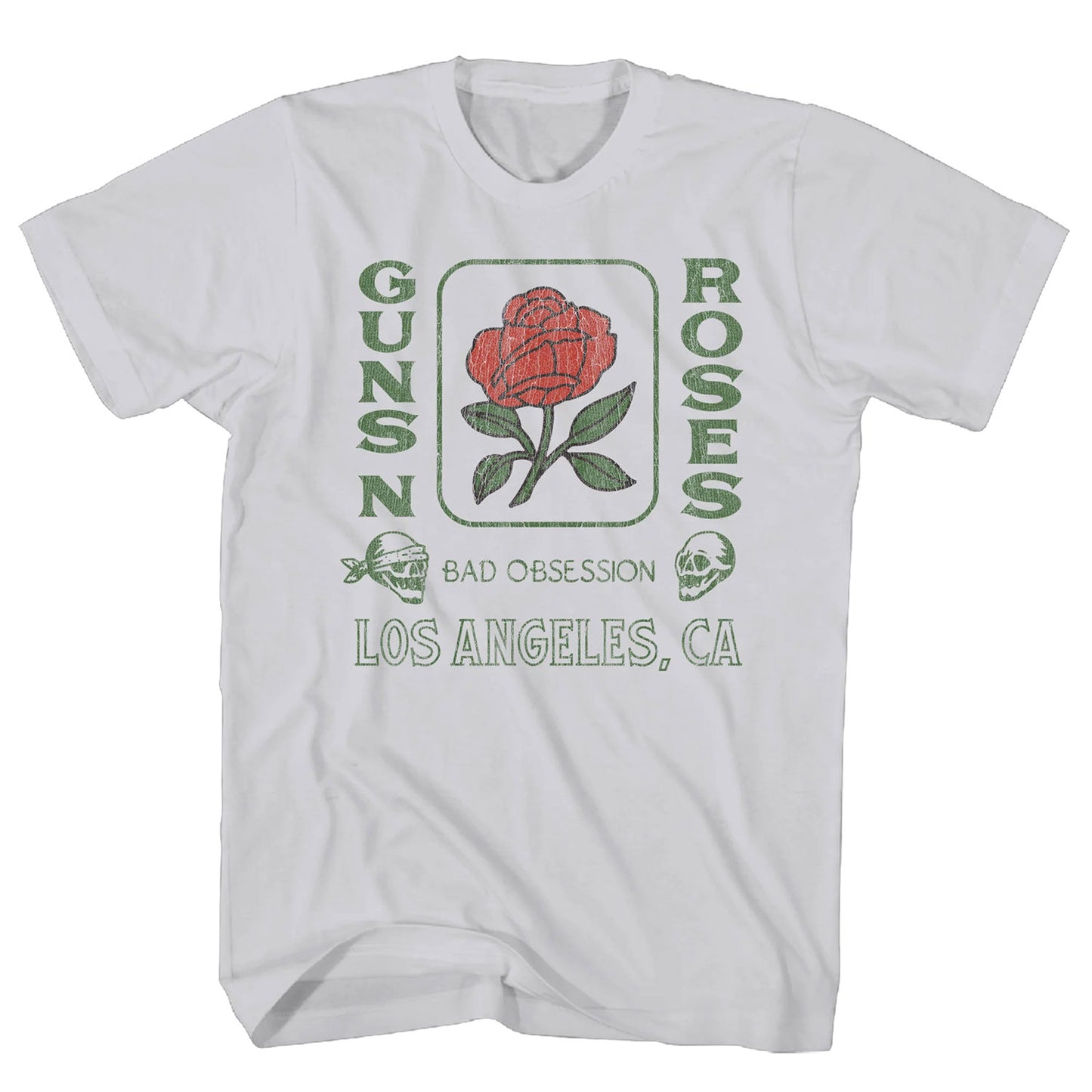 Guns N Roses Bad Obsession On Ice Grey T-shirt Front