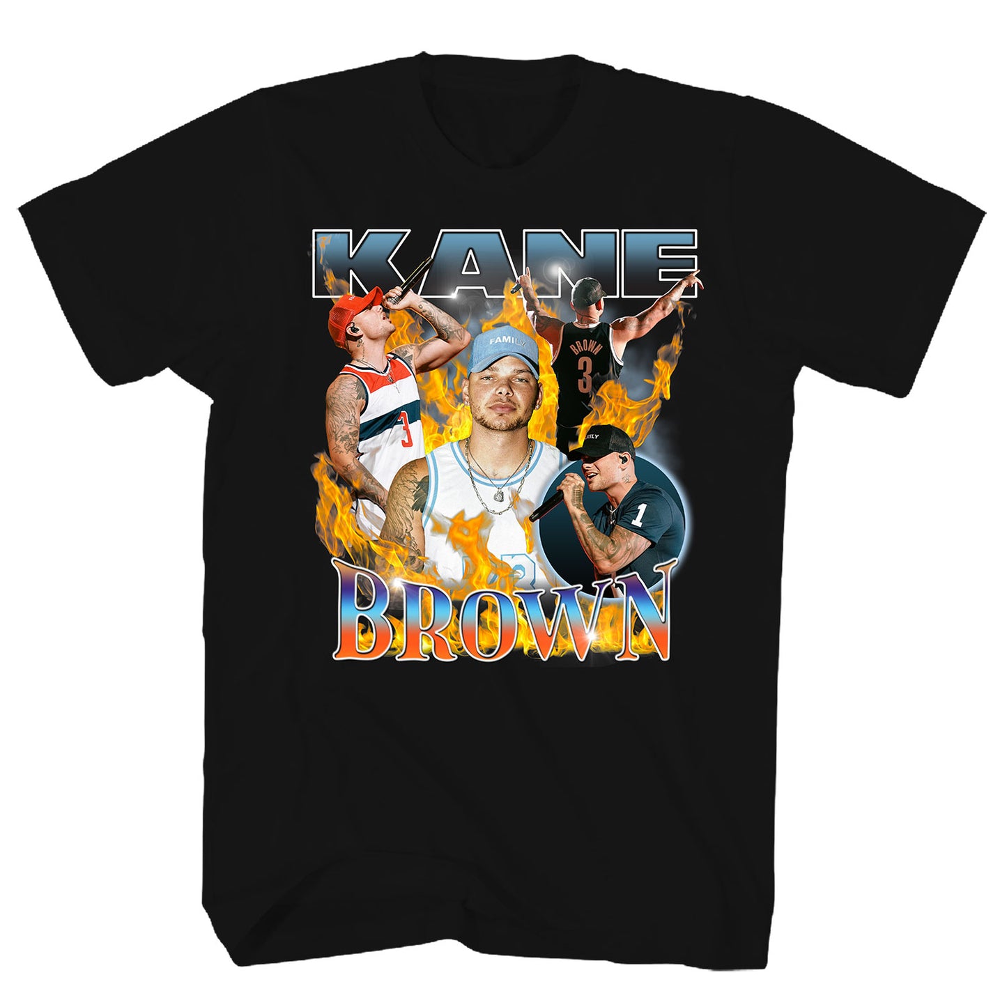 Kane Brown Photo Real Flames T-shirt Front