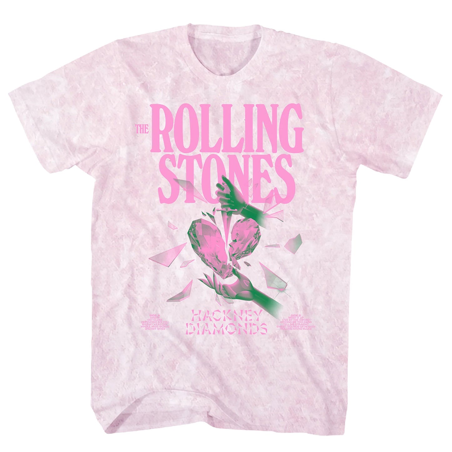 Rolling Stones Hackney Diamonds Pink Mineral Wash Tie Dye T-shirt Front