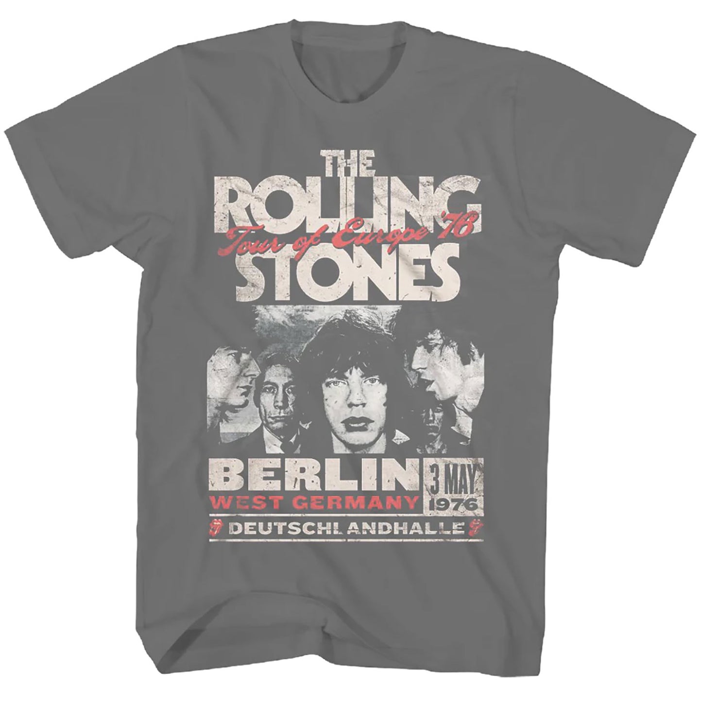 1976 Tour Of Europe On Charcoal T-shirt