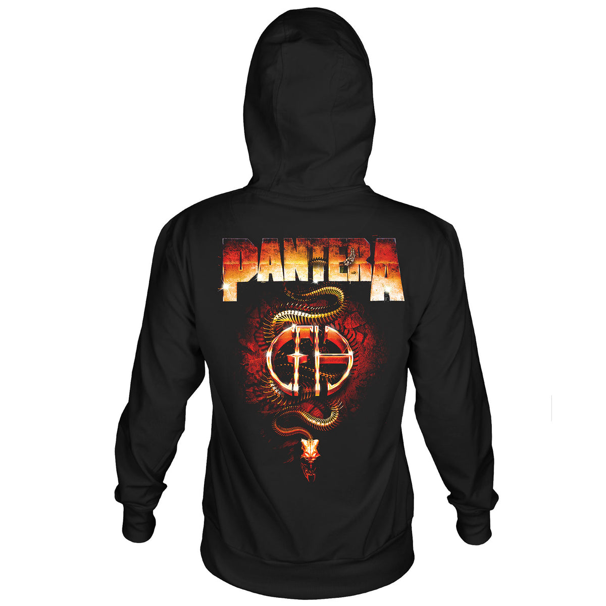Pantera Steel Snake Hooded Sweatshirt Back