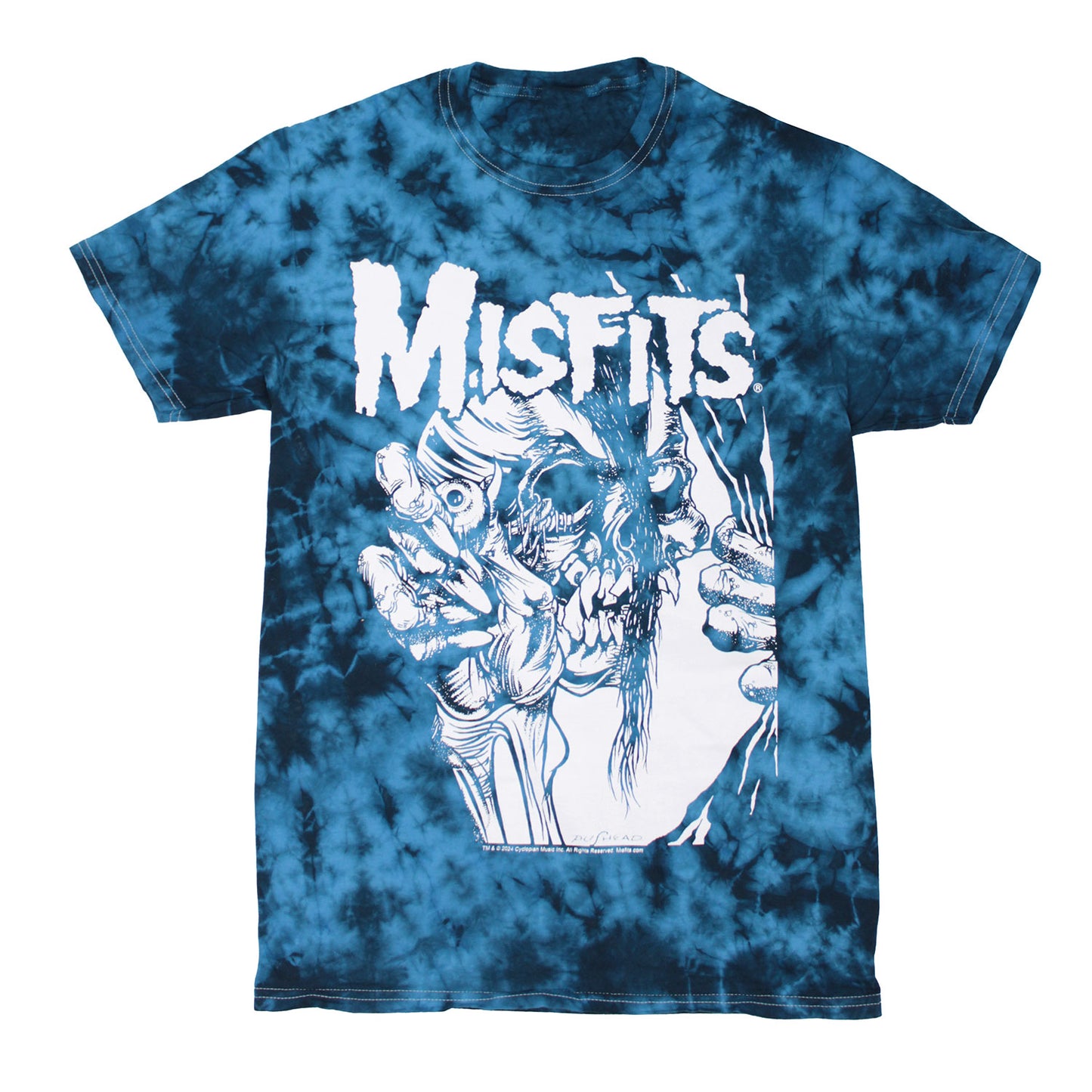 Misfits Eyeball Blue Tie Dye Tie Dye T-shirt Front