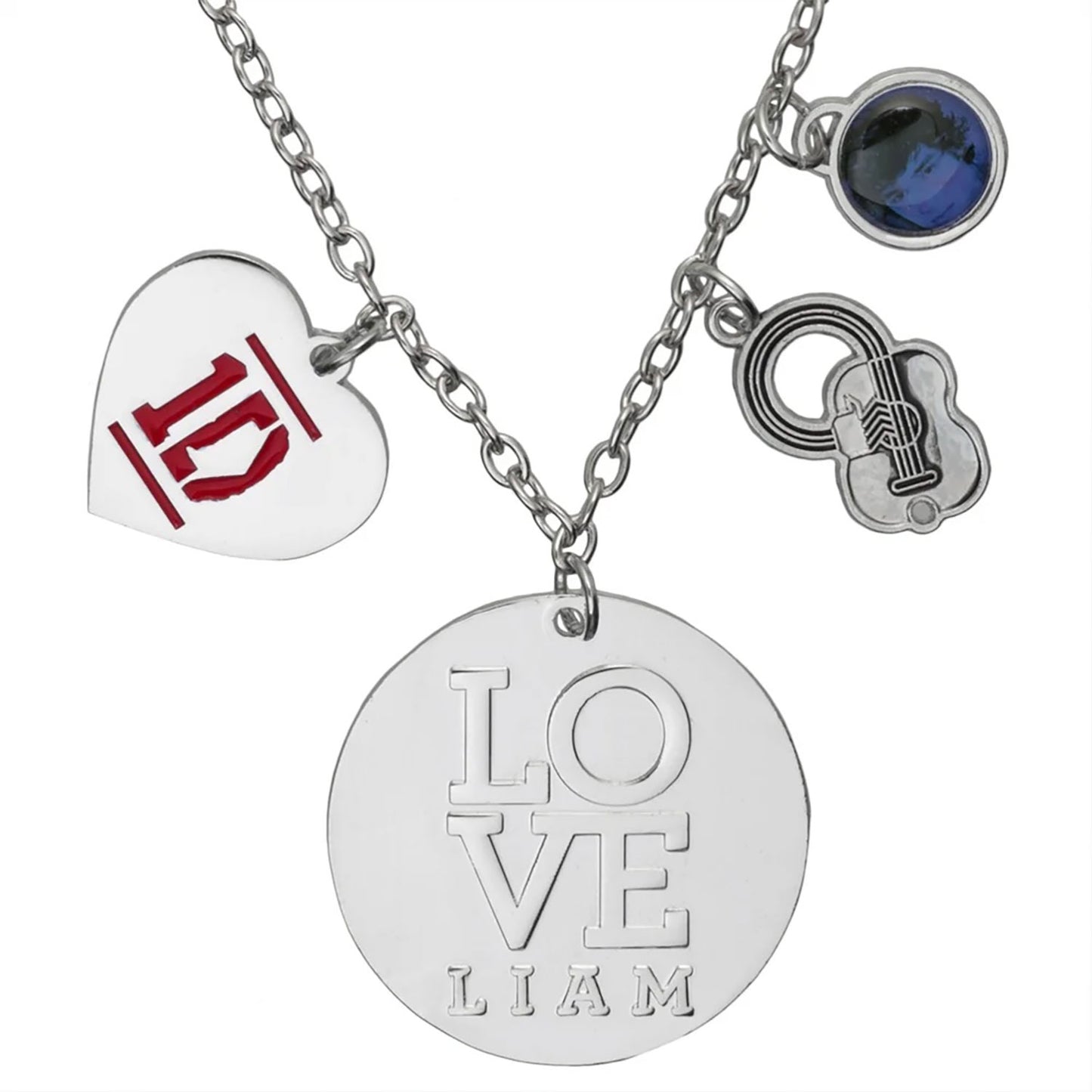 One Direction LOVE Liam Charm Necklace Front