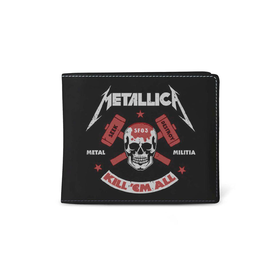 Metallica Seek Destroy Metal Militia Kill 'Em All Wallet Bi-Fold Wallet Front
