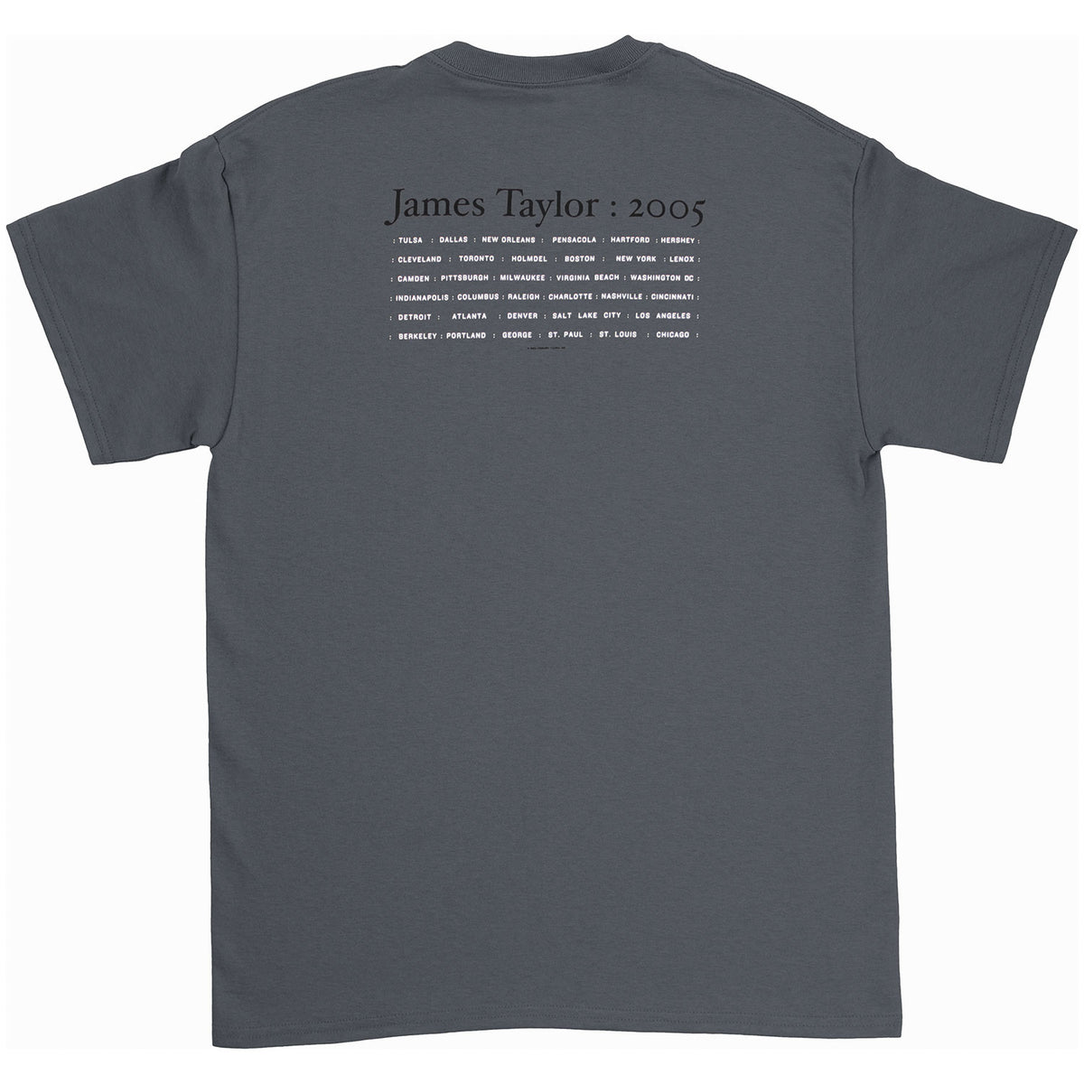 James Taylor : 2005 T-shirt Back