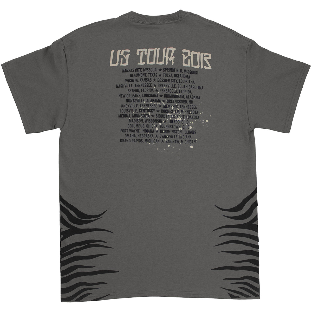 Buckcherry US Tour 2013 Kansas City - Saginaw T-shirt Back