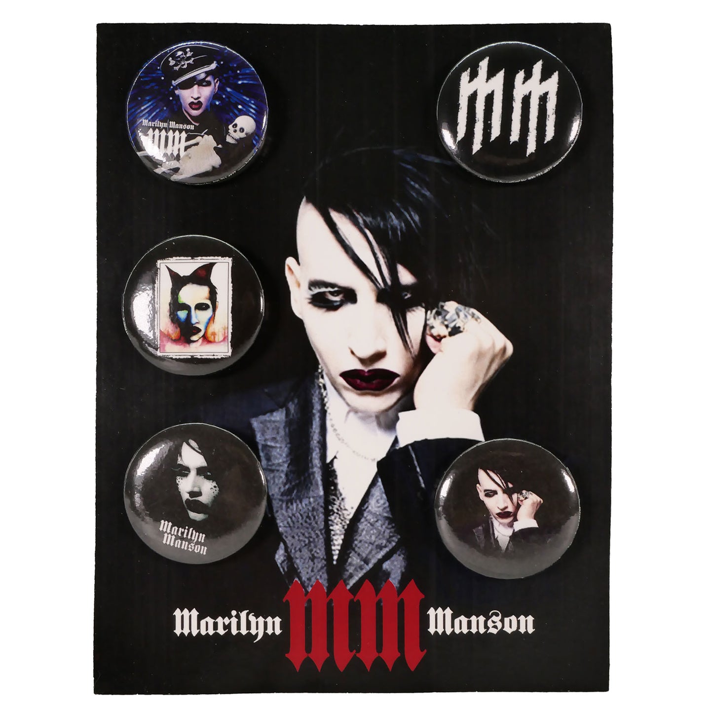 Marilyn Manson 5 Piece Button Set Collector Items Front