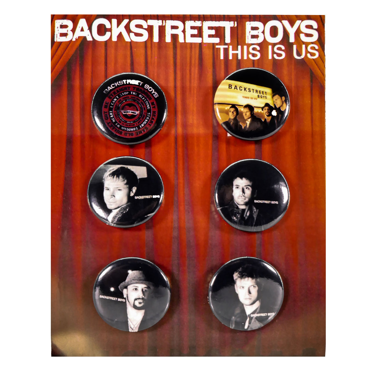 Backstreet Boys This Is Us 6 Piece Button Set Collector Items Front