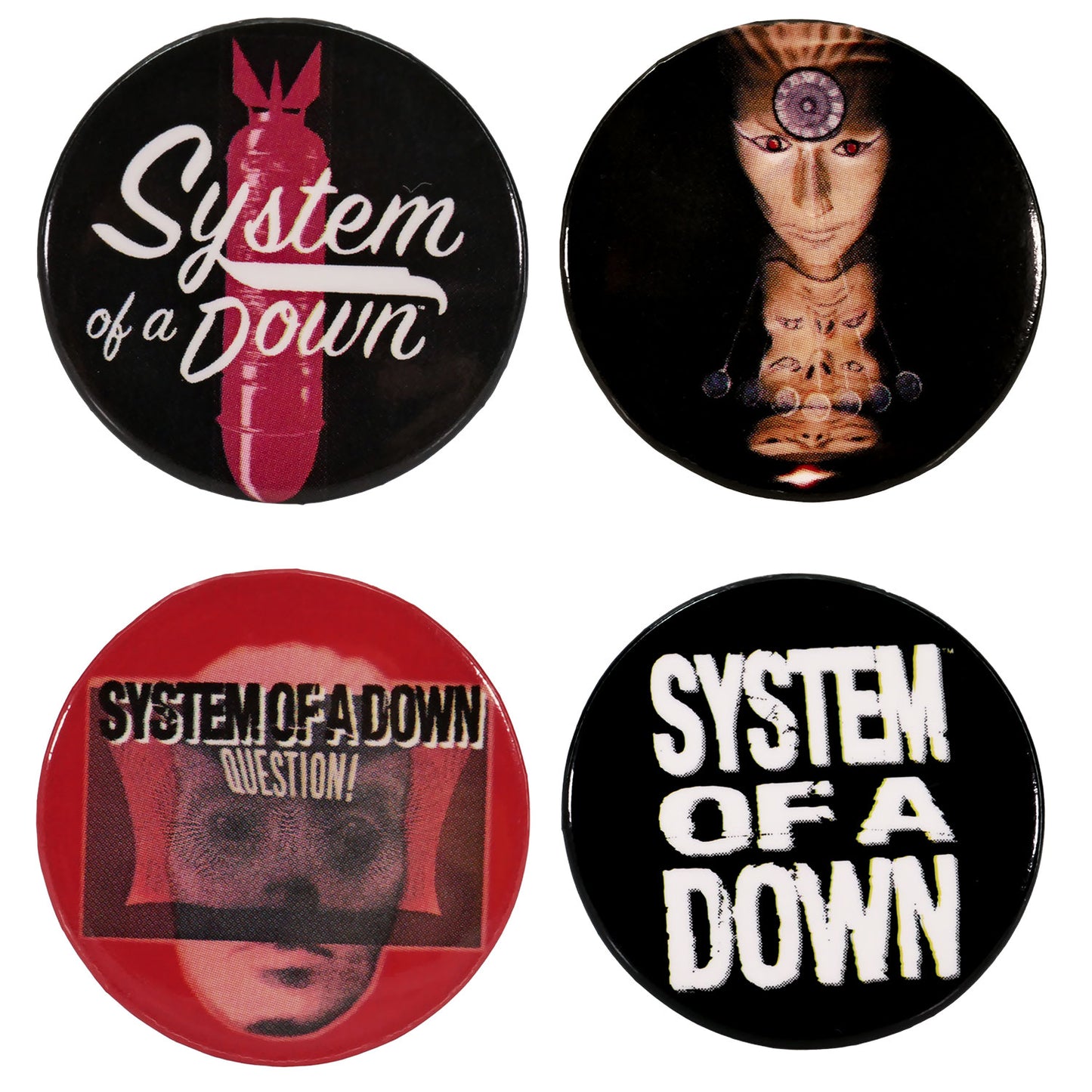 System Of A Down 4 Piece Button Pack Collector Items Front